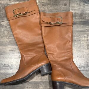 Tahari Kaley Brown Leather Knee-High riding Boots size 7 1/2